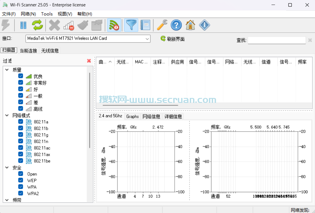 Wi-Fi Scanner v25.05.0 绿色便捷版-扫描无线网分析工具 绿色版 25 无线网分析工具 第1张