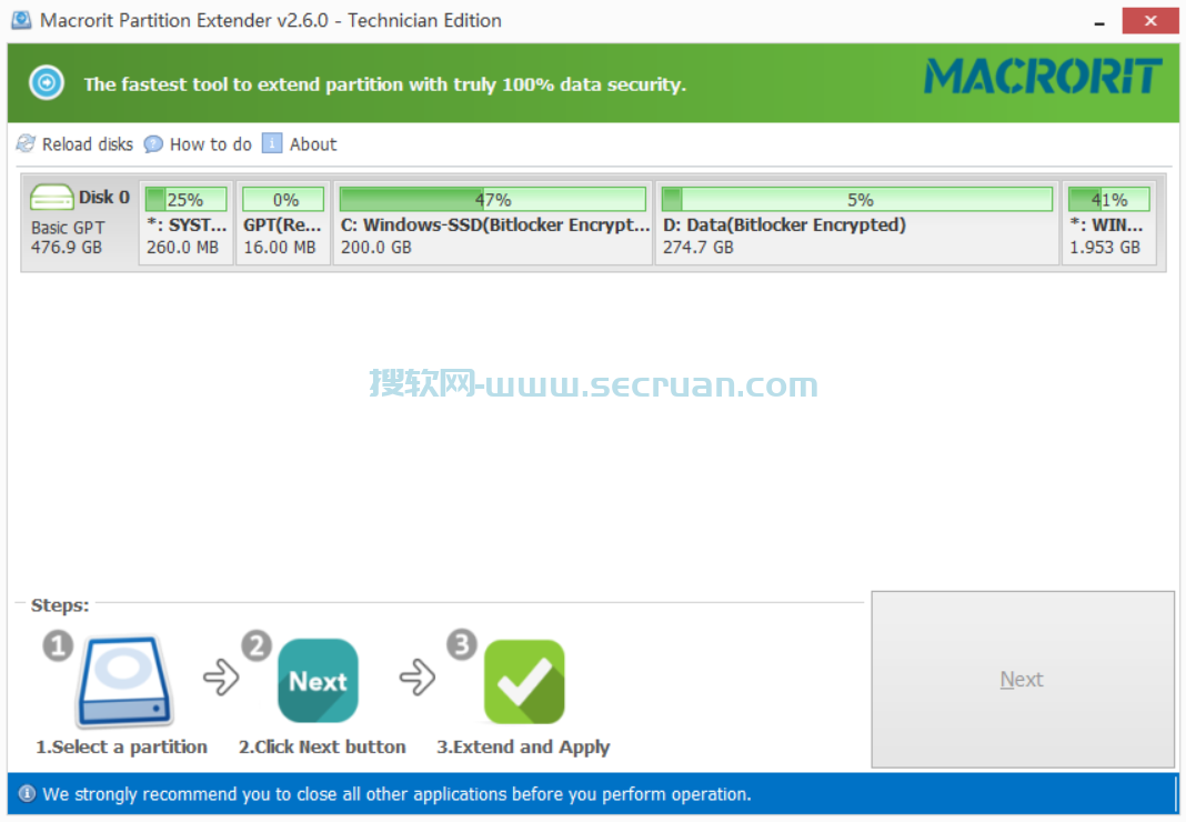 磁盘分区软件 Macrorit Partition Extender v2.6.0 绿色便捷版 绿色版 2 第2张