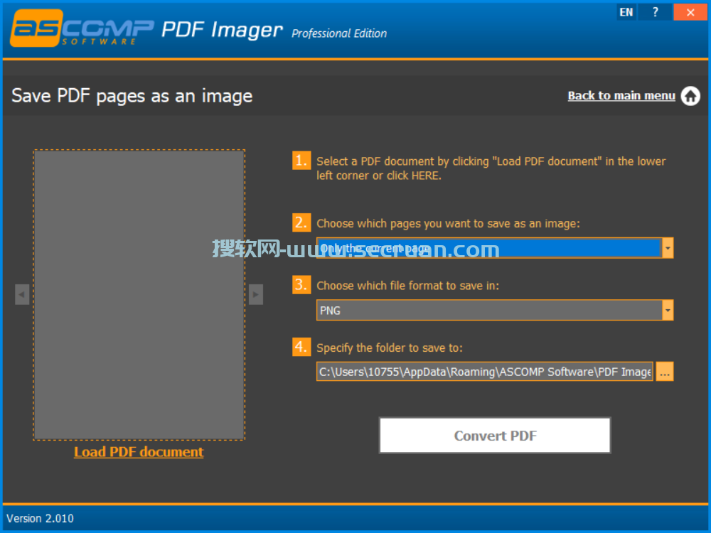 ASCOMP PDF Imager v2.010 绿色便捷版-PDF转图片软件 破解版 绿色版 2 第2张